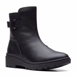 Clarks Women's Calla Mid Calf Boot  Black Leather  8