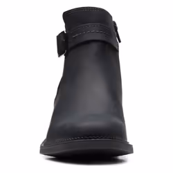 Clarks Women's Maye Strap Ankle Boot  Black Leather  6.5