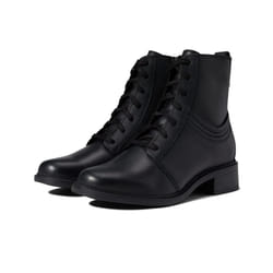 Clarks Women's Maye Step Oxford Boot  Black Leather  7.5