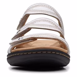 Clarks Women's Laurieann Ayla Flat Sandal  White Leather  10 Wide