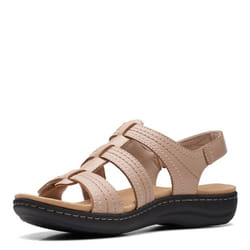 Clarks Women's Laurieann Vine Flat Sandal  Sand Leather  7.5