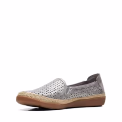 Clarks Women's Elaina Ruby Loafer  Pewter Textile  11 Wide