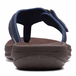 Clarks Women's Breeze Sea Flip-Flop  Navy Synthetic/Brown Sole  7