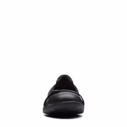 Clarks Women's Meadow Rae Ballet Flat  Black Leather  8 Wide