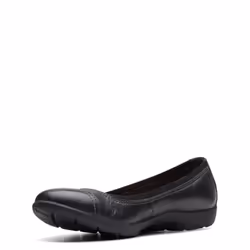 Clarks Women's Meadow Opal Ballet Flat  Black Leather  8 Wide