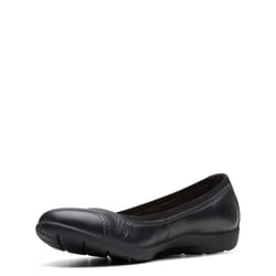 Clarks Women's Meadow Opal Ballet Flat  Black Leather  8 Wide