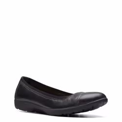 Clarks Women's Meadow Opal Ballet Flat  Black Leather  8 Wide