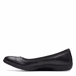 Clarks Women's Meadow Opal Ballet Flat  Black Leather  8 Wide