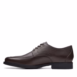 Clarks Men's Whiddon Apron Oxford  Dark Brown Tumbled Leather  9.5