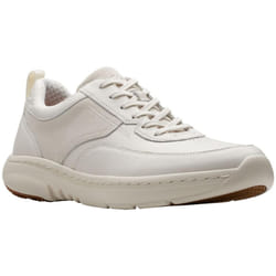 Clarks Men's Pro Lace Work Sneaker  White Leather  Size 10.5 Wide