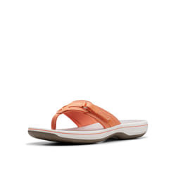 Clarks Women's Breeze Sea Flip-Flop  Tangerine/Pop Synthetic  9