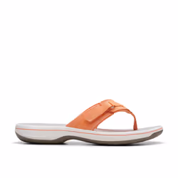 Clarks Women's Breeze Sea Flip-Flop  Tangerine/Pop Synthetic  12