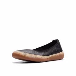 Clarks Women's Elaina Rae Ballet Flat  Black Leather  11