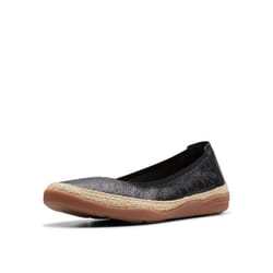 Clarks Women's Elaina Rae Ballet Flat  Black Leather  11