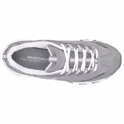 Skechers womens D'LITES ME TIME Memory Foam Lace-up Sneaker Grey/White