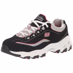 Skechers womens D'lites - Life Saver Memory Foam Lace-up Sneaker Black