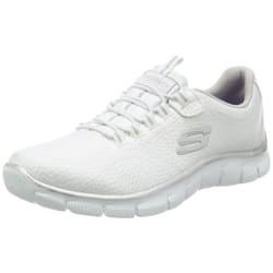 Skechers Women's Sport Empire - Rock Around Relaxed Fit Fashion Sneaker  White/Silver  6 B(M) US
