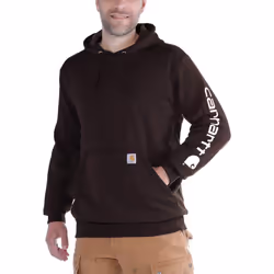 CarharttmensLoose Fit Midweight Logo Sleeve Graphic SweatshirtCharcoal