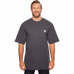 Carhartt mens Loose Fit Heavyweight Short-sleeve Pocket Henley T-shirt