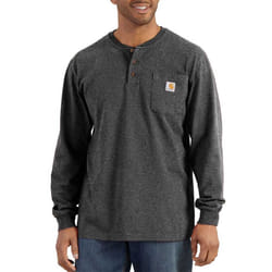 Carhartt Men's Loose Fit Heavyweight Long-Sleeve Pocket Henley T-Shirt  Carbon Heather  Large