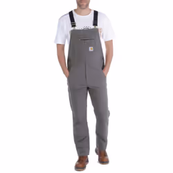 Carhartt Men's Rugged Flex Relaxed Fit Canvas Bib Overall  Gravel  36