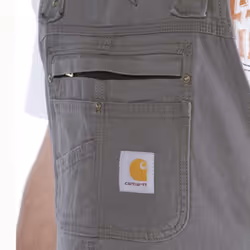 Carhartt Men's Rugged Flex Relaxed Fit Canvas Bib Overall  Gravel  40