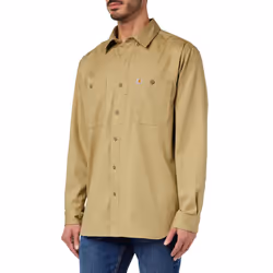 Carhartt Men's Rugged Professional Long Sleeve Work Shirt Dark Khaki