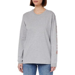 Carhartt Women's K231 Workwear Logo Long Sleeve T-Shirt Regular and Plus Sizes  heather gray  Medium