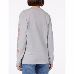 Carhartt Women's K231 Workwear Logo Long Sleeve T-Shirt Regular and Plus Sizes  heather gray  Medium