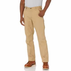 carhartt Mens Rugged Flex Relaxed Fit canvas Flannel-Lined Utility Work Pant Dark Khaki 34W X 34L