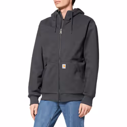 carhartt Mens Rain Defender Rockland Sherpa Lined Hooded Sweatshirt  carbon Heather  Medium