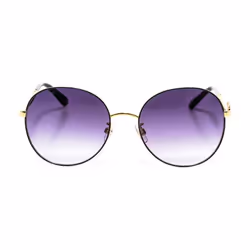 Gafas De Sol Redondas De Metal Sk0244-k Para Mujer - black, TU