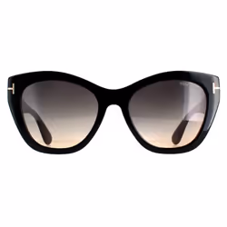 Tom Ford Sunglasses FT0940 Cara 01B Shiny Black Smoke Grey Gradient