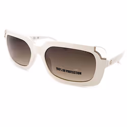 GUESS Sunglasses Shiny White Gold with Smoke Gradient Lenses GU7841 25F