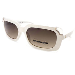 GUESS Sunglasses Shiny White Gold with Smoke Gradient Lenses GU7841 25F