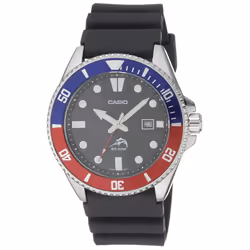 Casio Men's Stainless Steel Quartz Watch with Resin Strap  Black  26 (