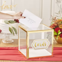 Kate Aspen Gold Frame Collapsible Acrylic Money Gift Card Box  One Siz