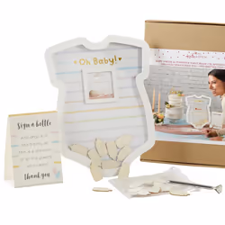 Kate Aspen Onesie Shaped Baby Shower Guest Book Shadow Box & Nursery Decoration Alternative Guestbook  One Size
