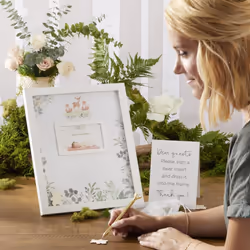 Kate Aspen Woodland  One Size  Baby Shower Guest Book Alternative with Wooden Teddy Bear Inserts