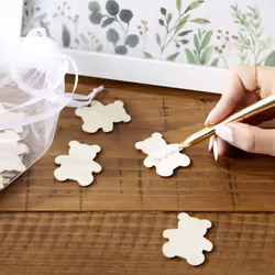 Kate Aspen Woodland  One Size  Baby Shower Guest Book Alternative with Wooden Teddy Bear Inserts