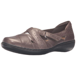 Clarks womens Ashland Spin Q Slip On Loafer  Pewter  9.5 Wide US