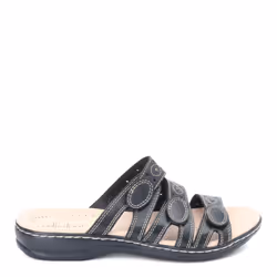 Clarks Women's Leisa Cacti Slide Sandal  Black Leather  11 M US