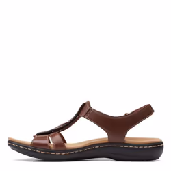 Clarks Women's Laurieann Kay Flat Sandal  Tan Leather  7