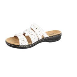 Clarks Women's Leisa Cacti Slide Sandal  White Leather  9 W US