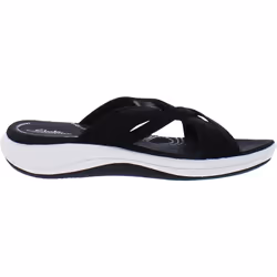 Clarks Women's Mira Isle Slide Sandal  Black Textile  7 Wide