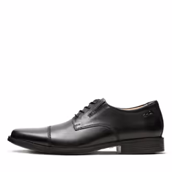 Clarks mens Tilden Cap Oxford Black Leather 9 E US