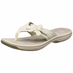 Clarks womens Brinkley Flora Flip Flop White Synthetic 11 US