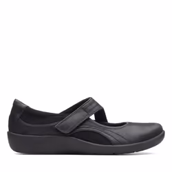 Clarks womens Sillian Bella Mary Jane Flat  Black  7 Wide US