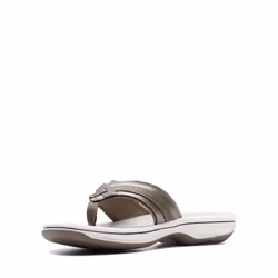 Clarks Women's Breeze Sea Flip Flop  New Pewter Synthetic  9 BM US