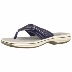 Clarks Women's Brinkley Jazz Flip Flop  Navy Synthetic  11 M US